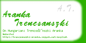 aranka trencsanszki business card